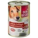 Dein Bestes, Hrană umedă pentru câini, inimi de pasăre, 400 g