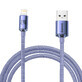Baseus Crystal Shine Series USB-Kabel für schnelles Laden und Datenübertragung USB Typ A - Lightning 2.4A 2m lila (CAJY000105)