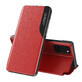 Eco Leather View Case carcasă elegantă cu capac flip și funcție stand Samsung Galaxy A72 4G roșu