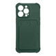 Card Armor Case Tasche für iPhone 13 mini Karte Brieftasche Silikon Rüstung Fall Air Bag grün