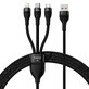 Baseus Flash Series II USB - USB Tip C / Lightning / micro USB 100 W 1.2 m cablu negru (CASS030001)