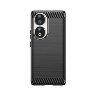 Silikonhülle Carbon Case für Honor 90 - schwarz