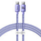 Cablu Baseus CAJY000701 USB-C - USB-C PD 100W 5A 480Mbps 1.2m - violet