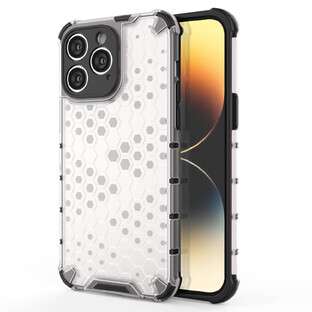Honeycomb case iPhone 14 Pro Max armored hybrid case transparent