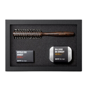 Zew For Men Beard on Stubble Set Beard Soap 85 ml + Beard Balm 80 ml + Hair and Beard Roller