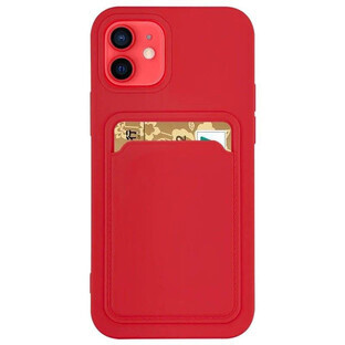 Funda de silicona con bolsillo para tarjetas documentos para Samsung Galaxy A72 4G rojo Funda de silicona con bolsillo para tarjetas documentos para Samsung Galaxy A72 4G rojo