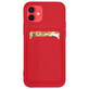 Funda de silicona con bolsillo para tarjetas documentos para Samsung Galaxy A72 4G rojo