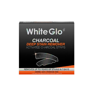 White Glo Charcoal Teeth Whitening Strips avec charbon actif, 7 pièces