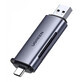 Ugreen CM185 50706 lector para tarjetas SD / micro SD en USB-A 3.0 / USB-C 3.0 - gris