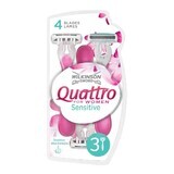 Wilkinson Quattro For Women Rasoirs de rasage sensibles, 3 pièces