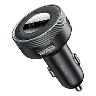 Baseus Enjoy FM transmisor cargador de coche LED 2x USB / 3.5mm jack inalámbrico reproductor de MP3 Bluetooth 5.0 3.4A negro (CCLH-01) Baseus Enjoy FM transmisor cargador de coche LED 2x USB / 3.5mm jack inalámbrico reproductor de MP3 Bluetooth 5.0 3.4A negro (CCLH-01)