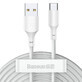 Baseus 2x USB - USB Typ C Schnellladekabel Power Delivery Quick Charge 40 W 5 A 1,5 m weiß (TZCATZJ-02)