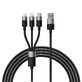 3in1 USB - micro USB / Lightning / USB C 3.5A 1.2m Baseus StarSpeed Kabel - schwarz