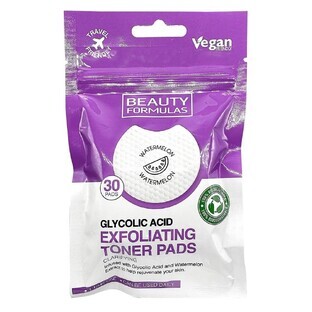 Beauty Formulas Verzadigde scrubkussentjes met glycolzuur, 30 stuks