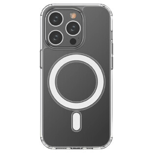 Clear Magnetic Case with MagSafe for iPhone 14 Pro with silver ring - clear