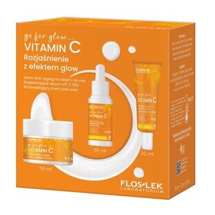 Floslek go for glow...VITAMIN C Brightening with glow effect set anti-aging day and night cream 50 ml + brightening Vit C 10% serum 30 ml + brightening eye cream 30 ml
