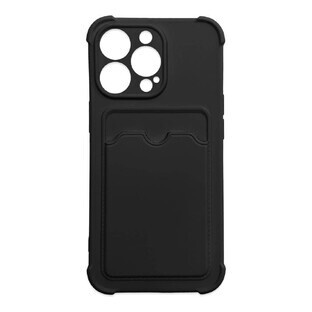Card Armor Case caso para Xiaomi Redmi 10X 4G / Xiaomi Redmi Nota 9 tarjeta de cartera de silicona armadura caso Air Bag negro