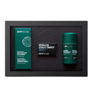 Zew For Men Set For Everyone Moisturizing Face Cream 80 ml + Body and Face Soap 85 ml + Deodorant Stick 80 ml