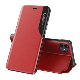 Eco Leather View Case elegante Tasche mit Flip Cover und Standfunktion iPhone 13 mini rot Eco Leather View Case elegante Tasche mit Flip Cover und Standfunktion iPhone 13 mini rot