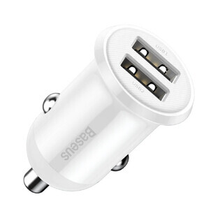 Baseus Grain Pro chargeur de voiture 2x USB 4.8 A blanc (CCALLP-02)
