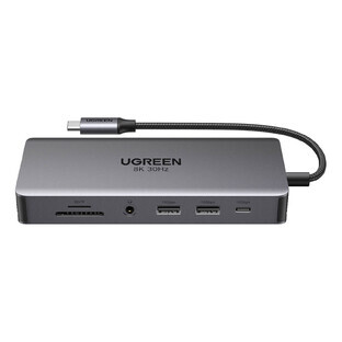 HUB Ugreen CM681 15978 13in1 USB-C - 2x USB-A 3.2 / 2x USB-A 3.0 / USB-C 3.2 / 2x HDMI / DisplayPort / RJ45 / SD en TF / AUX / USB-C PD
