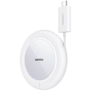 Ugreen CD245 40123 încărcător wireless Qi / MagSafe 15W cu cablu USB-C - alb