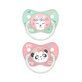 Canpol, succhietto, silicone, anatomico Animali esotici 6-18m, 23/921, rosa, 2 pezzi