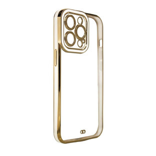 Fashion case voor Samsung Galaxy A12 5G gel case met gouden frame wit