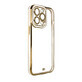 Fashion case voor Samsung Galaxy A12 5G gel case met gouden frame wit