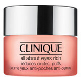 Clinique All About Eyes Rich Cream pentru a reduce vânătăile și cearcănele, precum și liniile și ridurile fine, 30ml