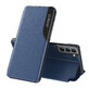 Eco Leather View Case elegante Tasche mit Flip Cover und Standfunktion Samsung Galaxy S22+ (S22 Plus) blau