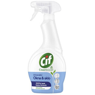 Cif Cleanboost Spray multiuso per la pulizia di vetri e finestre, 500 ml