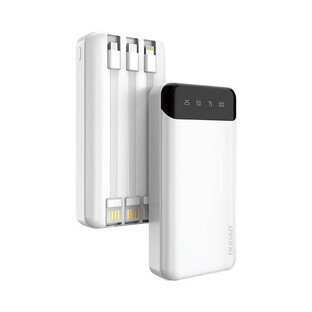 Dudao capiente powerbank con 3 cavi integrati 20000mAh USB Tipo C + micro USB + Lightning bianco (Dudao K6Pro+)