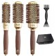 Olivia Garden Expert Blowout Shine Set di spazzole per modellare e asciugare 35-45-55 mm + strumento per la pulizia delle spazzole