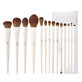 Jessup Luxury Light Gray Comprehensive Brush Set für Augen- und Gesichts-Makeup T329, 14 Teile