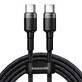 Baseus CATKLF-ALG1 USB-C - USB-C PD QC 100W 5A 2m kabel - grijs