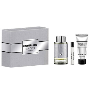 Mont Blanc Explorer Platinum Set Eau de Parfum, 100 ml + Eau de Parfum Miniature, 7,5 ml + Gel doccia, 100 ml Mont Blanc Explorer Platinum Set Eau de Parfum, 100 ml + Eau de Parfum Miniature, 7,5 ml + Gel doccia, 100 ml