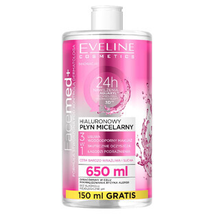 Eveline Facemed+ Lozione micellare ialuronica 3in1, 650 ml