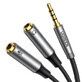 Ugreen Sdoppiatore AUX per cuffie e microfono 1 x maschio 3,5 mm, 2 x femmina 3,5 mm 20 cm nero (AV192 50254)