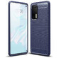 Carbon Hoesje flexibele case Huawei P40 blauw