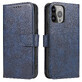 Custodia a portafoglio con patta di base per iPhone 15 Plus Custodia magnetica - blu