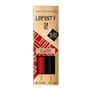 Max Factor Lipfinity Lippenfarbe 24 Stunden lang anhaltender Lippenstift 135 Lavish Glamour, 4,2 ml