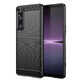 Carbon Case für Sony Xperia 1 V flexible Silikon Carbonhülle schwarz