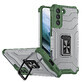 Crystal Ring Case gepantserde hybride hoes + magnetische houder Samsung Galaxy S22+ (S22 Plus) groen