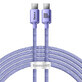 Baseus Kabel CAJY000705 USB-C - USB-C PD QC 100W 5A 480Mbps 2m - lila
