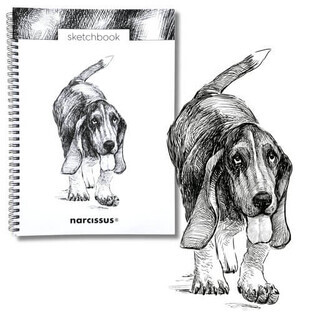 Quaderno a spirale A4 Basset Hound 50k con perforazione 120 gsm Narciso