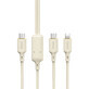 Dudao L7SF 2 en 1 USB-C - USB-C / Lightning 100W cable 1.2m - beige