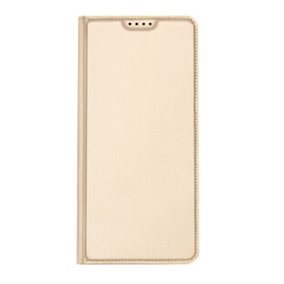 Dux Ducis Skin Pro case Samsung Galaxy S23+ case with flap card wallet stand gold