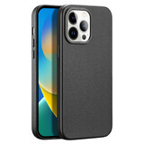 Dux Ducis Grit leather case for iPhone 14 Pro Max elegant faux leather cover (compatible with MagSafe) black