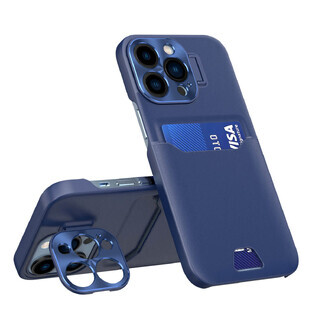 Piele Stand Caz Samsung Galaxy S23 Ultra card portofel caz cu stand albastru
